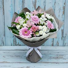 Букет цветов из:  Герберы, Альстромерии и Хризантемы в Вельяминово