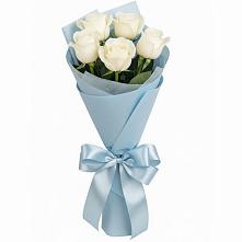 Букет 5 Белых роз Проуд в Вельяминово