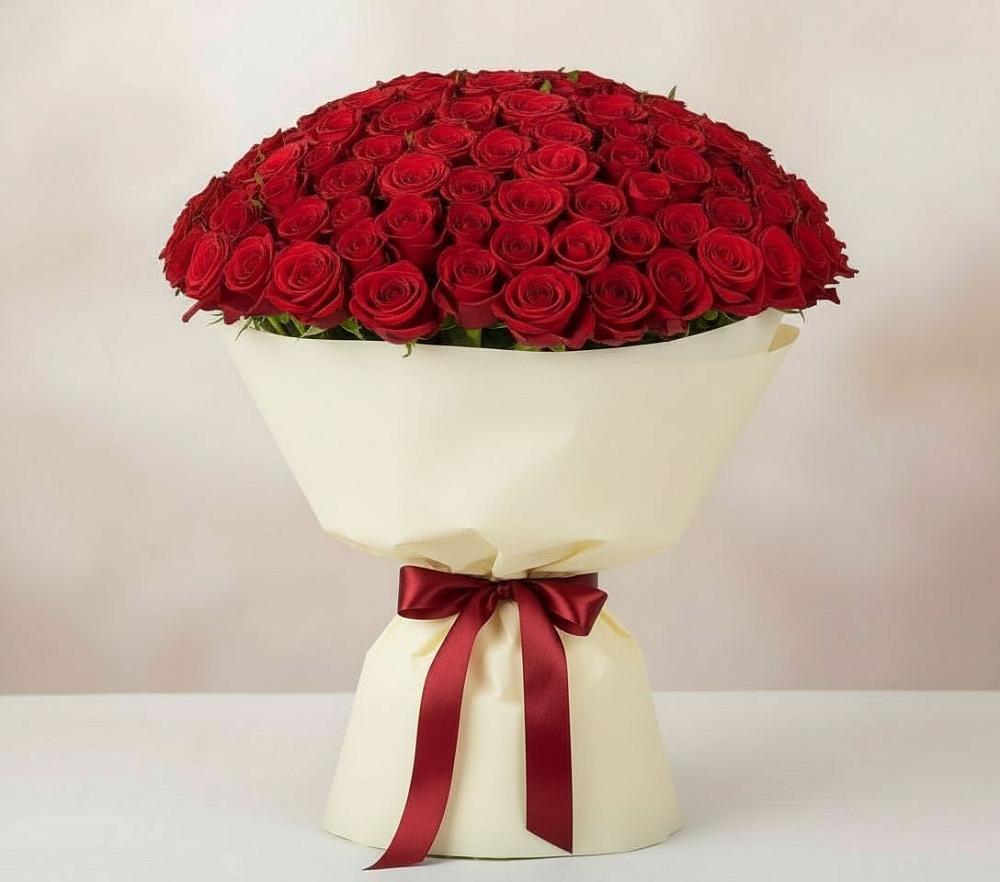 Букет 101 Красная роза Милано в Вельяминово