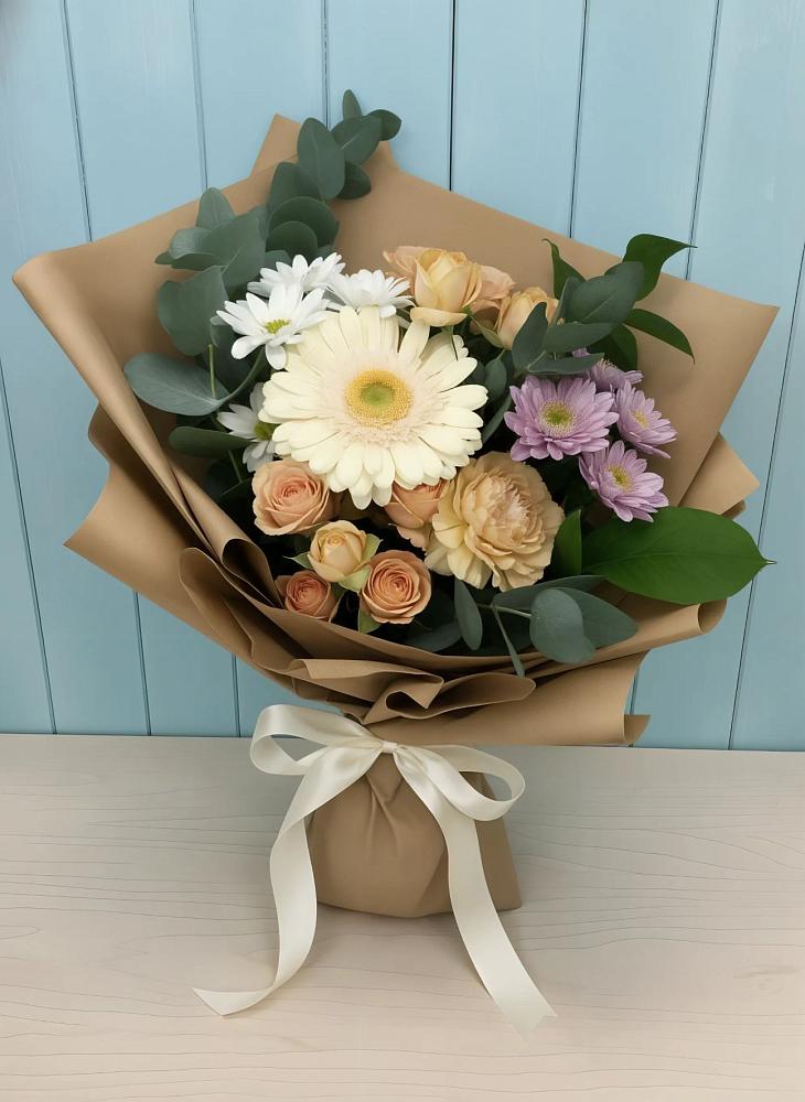 Букет цветов из: Герберы и Хризантемы в Вельяминово