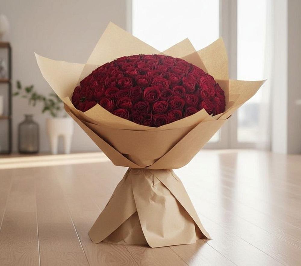 Букет 101 Красная роза в Вельяминово