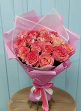 Букет 15 Розовых роз Равель в Вельяминово