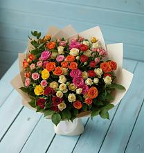 Букет Микс из разноцветных кустовых роз #REPLACE_PRED# Вельяминово